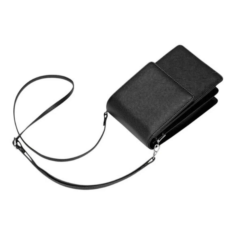 Women’s Small Black PU Leather Crossbody Mini Messenger Bag Wallet NWOT